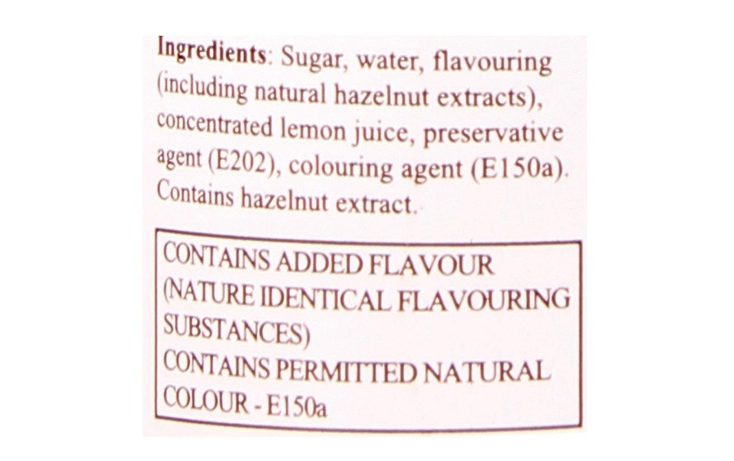 Monin Noisette, Hazelnut Syrup    Glass Bottle  250 millilitre